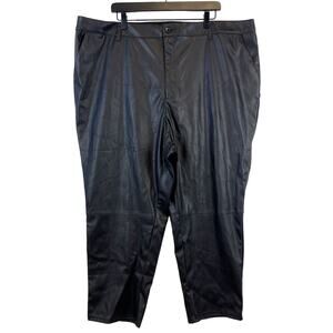 Nili Lotan x Target Plus Size 20W 22W Faux Leather High Rise Ankle Pants Black